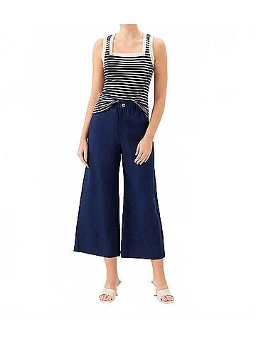 Fifteen Twenty Women's Mindy Contrast Tank Top in Navy With Cream (view 2)