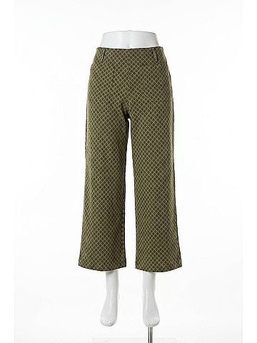 Habitat Luxe Ponte Stamped Floral Diamond Ankle Pant in Green (view 1)