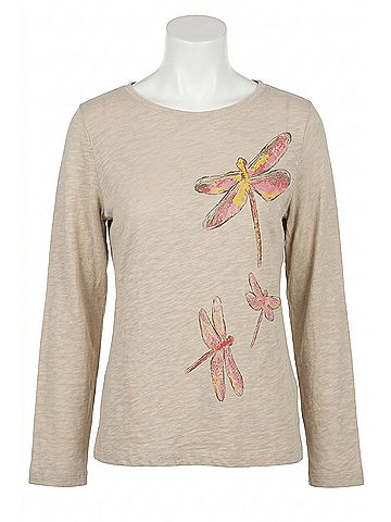 Habitat Destination Dragonflies Boxy Tee in Khaki (view 1)