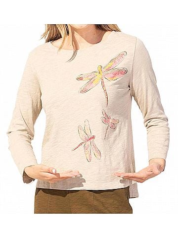 Habitat Destination Dragonflies Boxy Tee in Khaki (view 2)