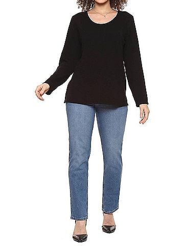 Parsley & Sage Wanda Long Sleeve Top in Black (view 2)