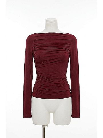 Enza Costa Fluid Jeresey Draped Boatneck Top in Barolo (view 1)