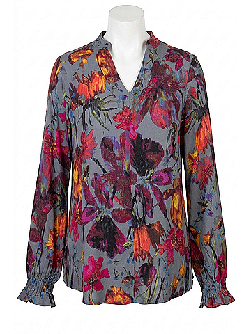 Habitat Vintage Print Flounce Shirt in Purple (view 1)