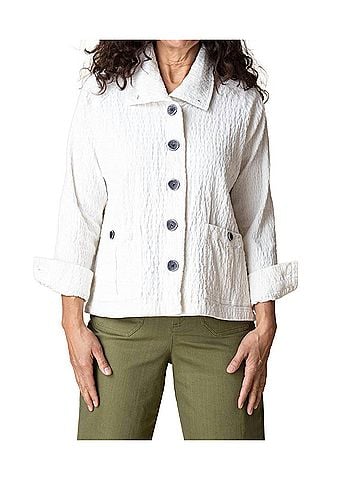Habitat Rustic Stretch Corduroy Cargo Jacket in White (view 2)