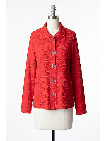 Habitat Pucker Weave Statement Jacket in Red (view 1)