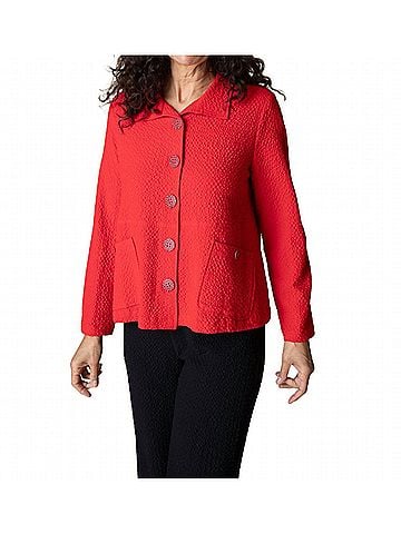 Habitat Pucker Weave Statement Jacket in Red (view 2)