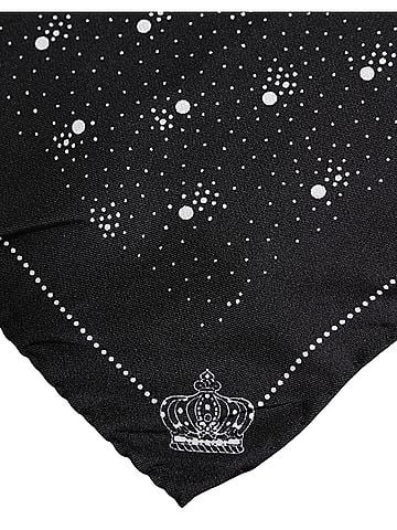 Dolce & Gabbana Black White Printed Square Men Foulard Men's Scarf (view 2)