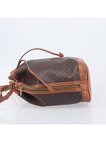 Céline Macadam Shoulder Leather Brown Canvas Crossbody Bag Bag (view 2)