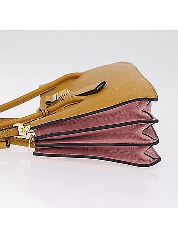 Miu Miu Madras Convertible Compartment Leather Yellow Leather Tote Bag Bag (view 2)