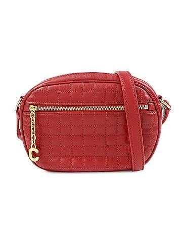 Céline C Charm Camera Quilted Leather Red Leather Handbag (view 1)