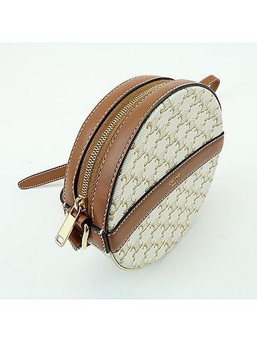 Céline Round Purse On Strap Triomphe Coated Canvas Beige Canvas Crossbody Bag Bag (view 2)