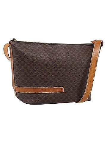 Céline Macadam Shoulder Pvc Leather Brown Canvas Crossbody Bag Bag (view 1)
