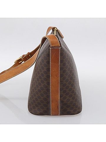 Céline Macadam Shoulder Pvc Leather Brown Canvas Crossbody Bag Bag (view 2)