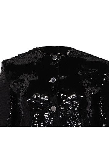 Theory Theory Sequin Pocket Cropped Jacket in Black Polyester (view 2)