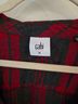 CAbi 100% Rayon Plaid Red Gray Button-Down Shirt Size M - photo 3