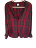 CAbi 100% Rayon Plaid Red Gray Button-Down Shirt Size M - photo 1