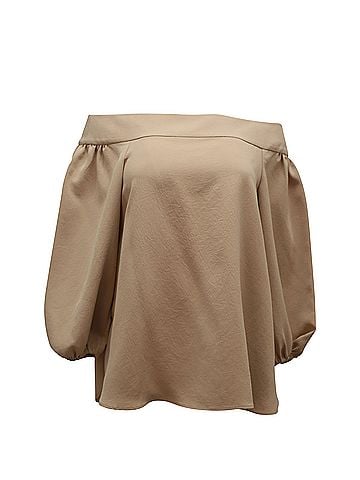Tibi Tibi Off Shoulder Top in Beige Polyester (view 1)
