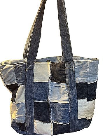 Lee demin patchwork Tote (view 2)