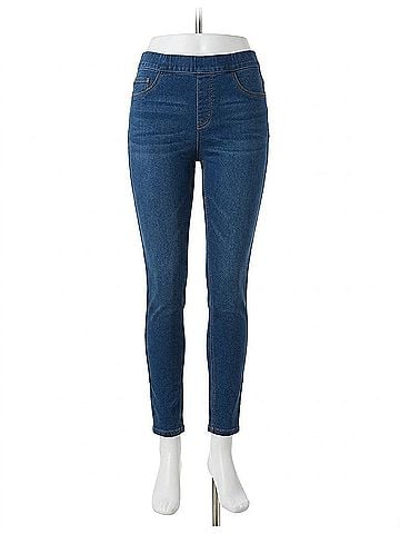 Hue Women's Ultra Soft High Waist Denim Leggings in Steely Blue Wash (view 1)