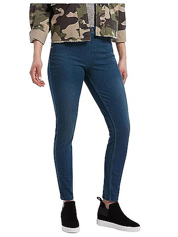 Hue Women's Ultra Soft High Waist Denim Leggings in Steely Blue Wash (view 2)