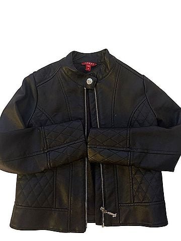 Guess Quilted Faux-Leather Moto Jacket Faux Leather Jacket (view 1)