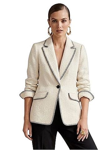 Talbots Contrast Stitch Classic Blazer Blazer (view 1)