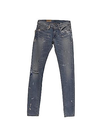 Ralph Lauren Ralph Lauren Denim &amp; Supply Distressed Jeans in Light Blue Cotton (view 1)