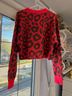 TNA Animal Print Red Brown Pullover Sweater Size M - photo 3