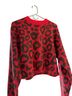 TNA Animal Print Red Brown Pullover Sweater Size M - photo 1