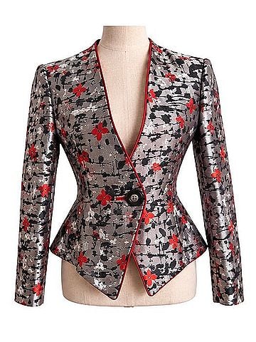 Emporio Armani Metallic Jacquard Floral Tailored Blazer Blazer (view 1)