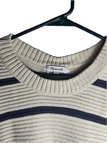 Madewell Striped Button-Back Sweater Pullover Sweater (view 2)