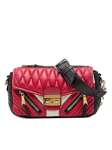 Miu Miu Tricolor Nappa Biker Twin Pocket Crossbody (view 1)