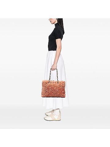 Miu Miu Eco Shearling Crystal Chain Tote (view 2)