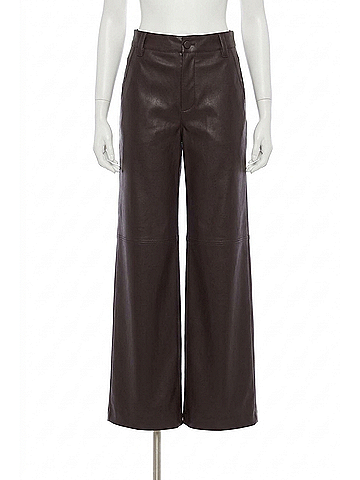 Fifteen Twenty Lara Faux Leather Wide Leg Pants in Brown (view 1)