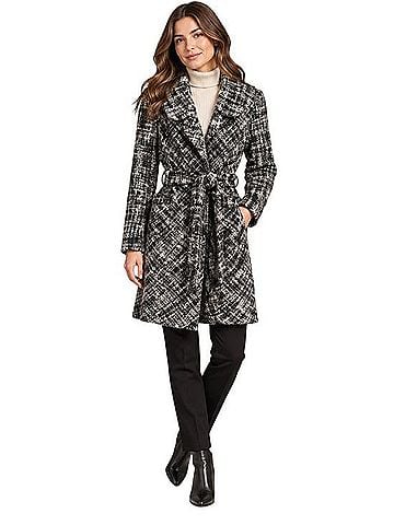 Rebecca Taylor Plaid Belted Coat Coat (view 2)