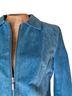 Clio 100% Leather Blue Jacket Size M (petite) - photo 4