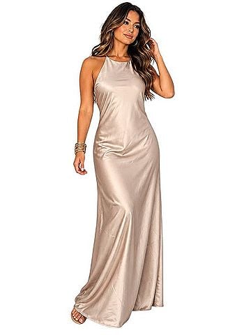 A New Day Satin Maxi Dress Casual Dress (view 1)