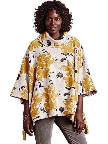 Anthropologie Clustered Flora Cowlneck Poncho Poncho (view 1)
