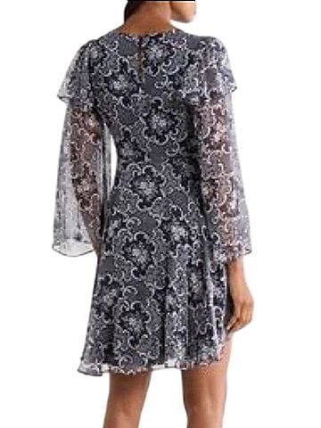 Rebecca Taylor Rochelle Fleur Ruffle Silk Dress Casual Dress (view 2)
