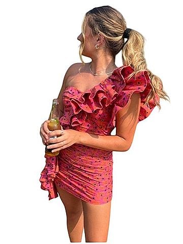 Celia B Bali Ruffle One-Shoulder Cocktail Dress (view 1)