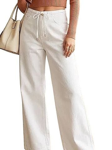 Madewell Low Slung Baggy Wide-Leg Drawstring Jeans (view 1)