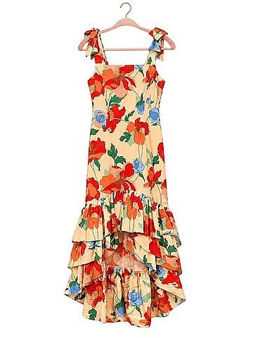 HYACINTH HOUSE Floral High Low Ruffle Maxi Dress Cocktail Dress (view 2)