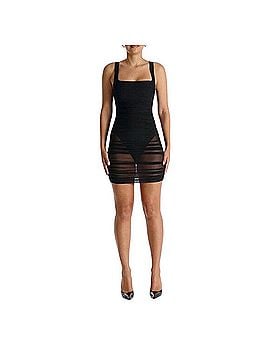 Naked Wardrobe The Meshed Up Bodysuit Mini Dress Cocktail Dress (view 1)