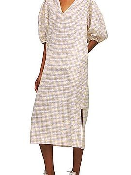 Ganni Seersucker Plaid Midi Dress Casual Dress (view 1)