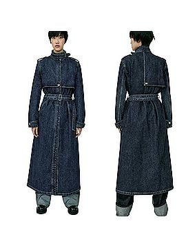 Zara Woman TRF Denim Trench Coat Trenchcoat (view 1)