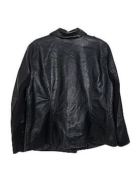 Lane Bryant Faux-Leather Moto Stretch Sleeve Jacket Jacket (view 2)
