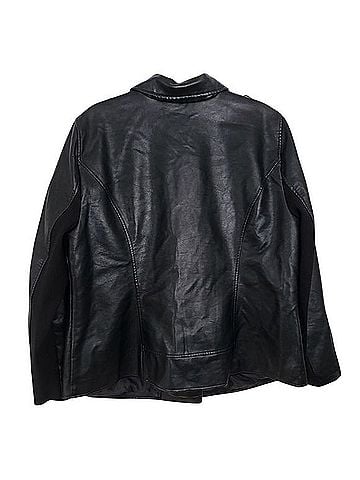 Lane Bryant Faux-Leather Moto Stretch Sleeve Jacket Jacket (view 2)
