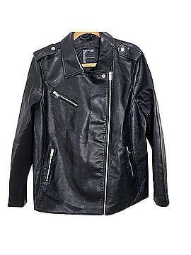 Lane Bryant Faux-Leather Moto Stretch Sleeve Jacket Jacket (view 1)