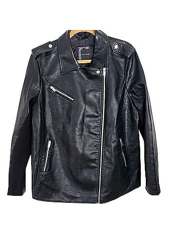 Lane Bryant Faux-Leather Moto Stretch Sleeve Jacket Jacket (view 1)