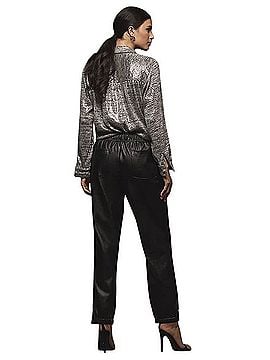 Avec Les Filles Avec Les Filles High-Waist Relaxed Leather jogger Pants Casual Pants (view 2)